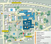 Sie finden uns in der Klinik West, Ebene NC (Nephrologie und Dialyse)