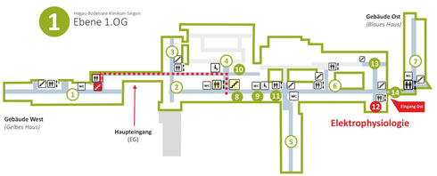 Wegbeschreibung zur Elektrophysiologie am HBK Singen