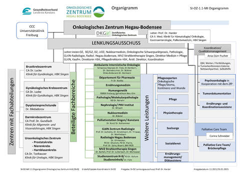 Organigramm des Krebszentrums Hegau-Bodensee